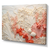 Pink And White Coastal Coral Collage V - Animals Canvas Wall Art