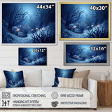 Blue And Black Underwater World - Animals Canvas Wall Art