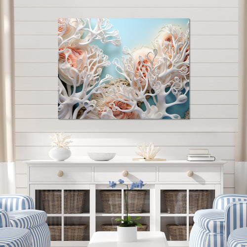 Pink Basket Underwater Elegance - Pink Coral Wall Art