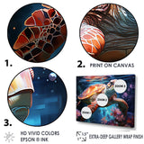 Oceanic Turtle Elegance - Coral Turtle Wall Art