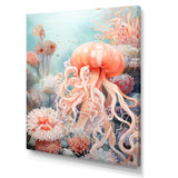 Pink Jellyfish Undersea Wonders - Jellyfish Framed Canvas Art