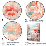 Pink Jellyfish Undersea Wonders - Jellyfish Framed Canvas Art