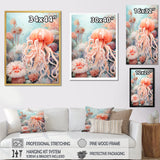 Pink Jellyfish Undersea Wonders - Jellyfish Framed Canvas Art