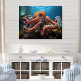 The Graceful Octopus - Octopus Large Canvas Wall Art