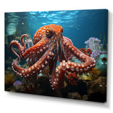 The Graceful Octopus - Octopus Large Canvas Wall Art