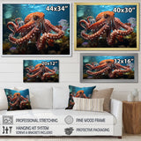 The Graceful Octopus - Octopus Large Canvas Wall Art