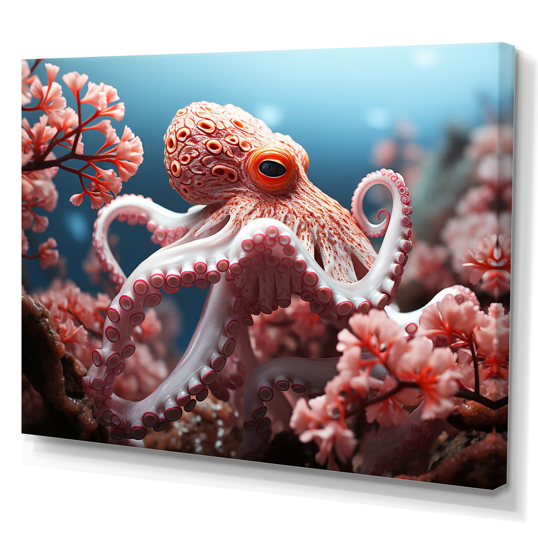 Pink Octopus Garden Of Tranquility - Octopus Home Decor Art