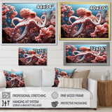 Pink Octopus Garden Of Tranquility - Octopus Home Decor Art