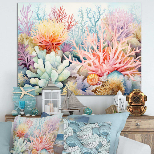 Colourful Coral Reef Heaven II - Animals Canvas Wall Art