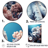 Monochrome Blue And White Octopus Crowl - Octopus Living Room Wall Art