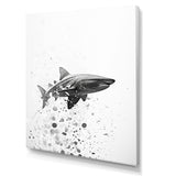 Monochrome Grey Shark Dance - Shark Wall Art Prints