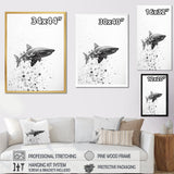 Monochrome Grey Shark Dance - Shark Wall Art Prints