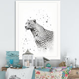 Minimalism Black And White Leopard Portrait - Gray Leopard Wall Art