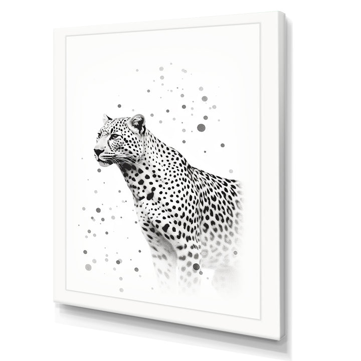 Minimalism Black And White Leopard Portrait - Gray Leopard Wall Art