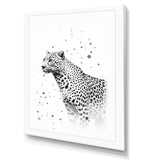 Minimalism Black And White Leopard Portrait - Gray Leopard Wall Art