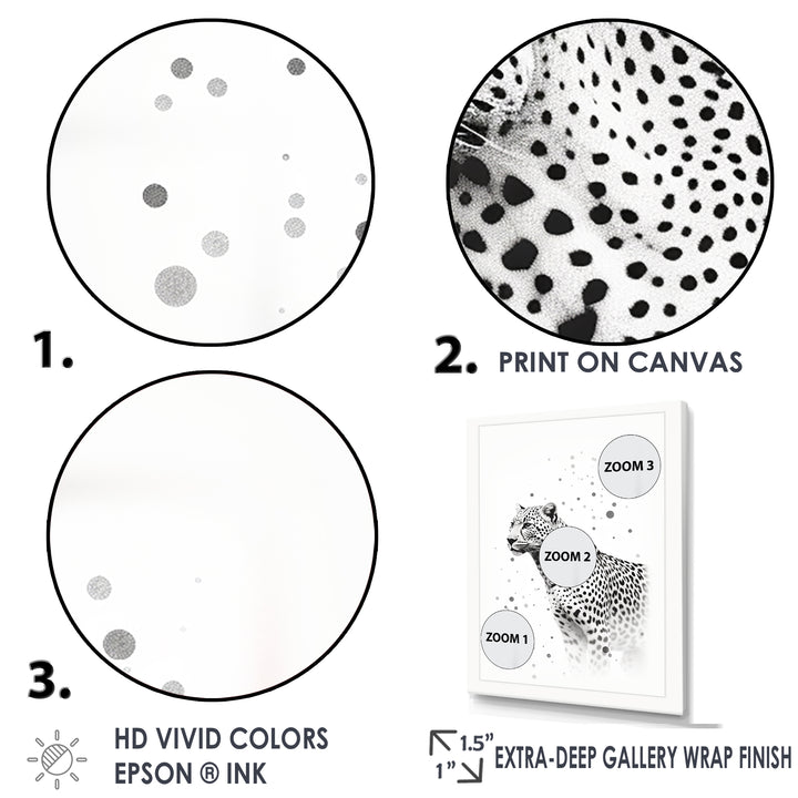 Minimalism Black And White Leopard Portrait - Gray Leopard Wall Art
