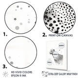 Minimalism Black And White Leopard Portrait - Gray Leopard Wall Art