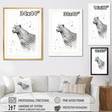 Minimalism Black And White Leopard Portrait - Gray Leopard Wall Art