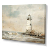 Minimal Grey Light House - Coastal Canvas Wall Art