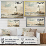 Minimal Grey Light House - Coastal Canvas Wall Art