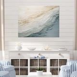 Minimalism Beige And Grey Wave Horizon I - Coastal Canvas Wall Art