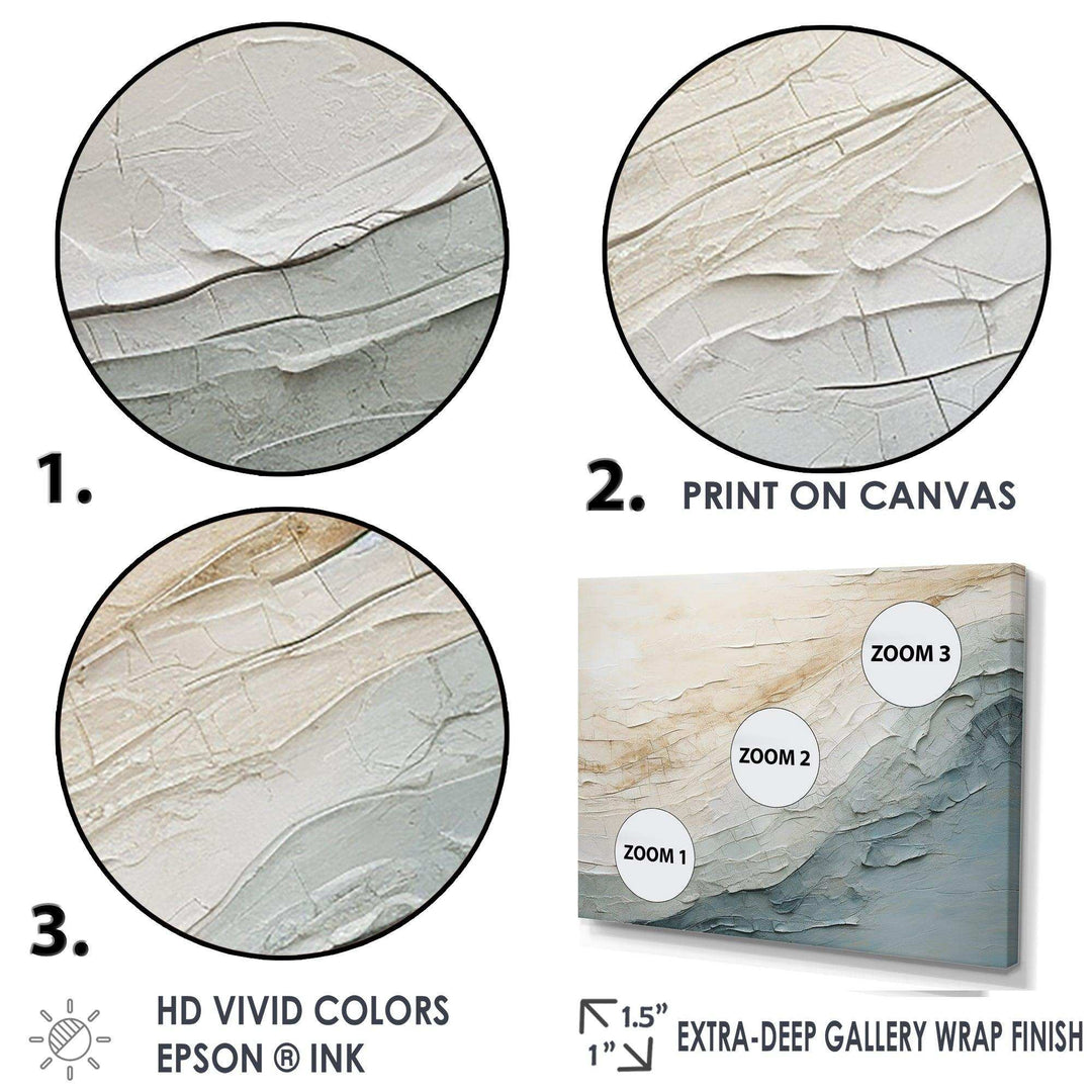 Minimalism Beige And Grey Wave Horizon I - Coastal Canvas Wall Art