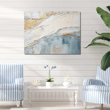 Minimalism Beige And Grey Wave Horizon II - Coastal Canvas Wall Art