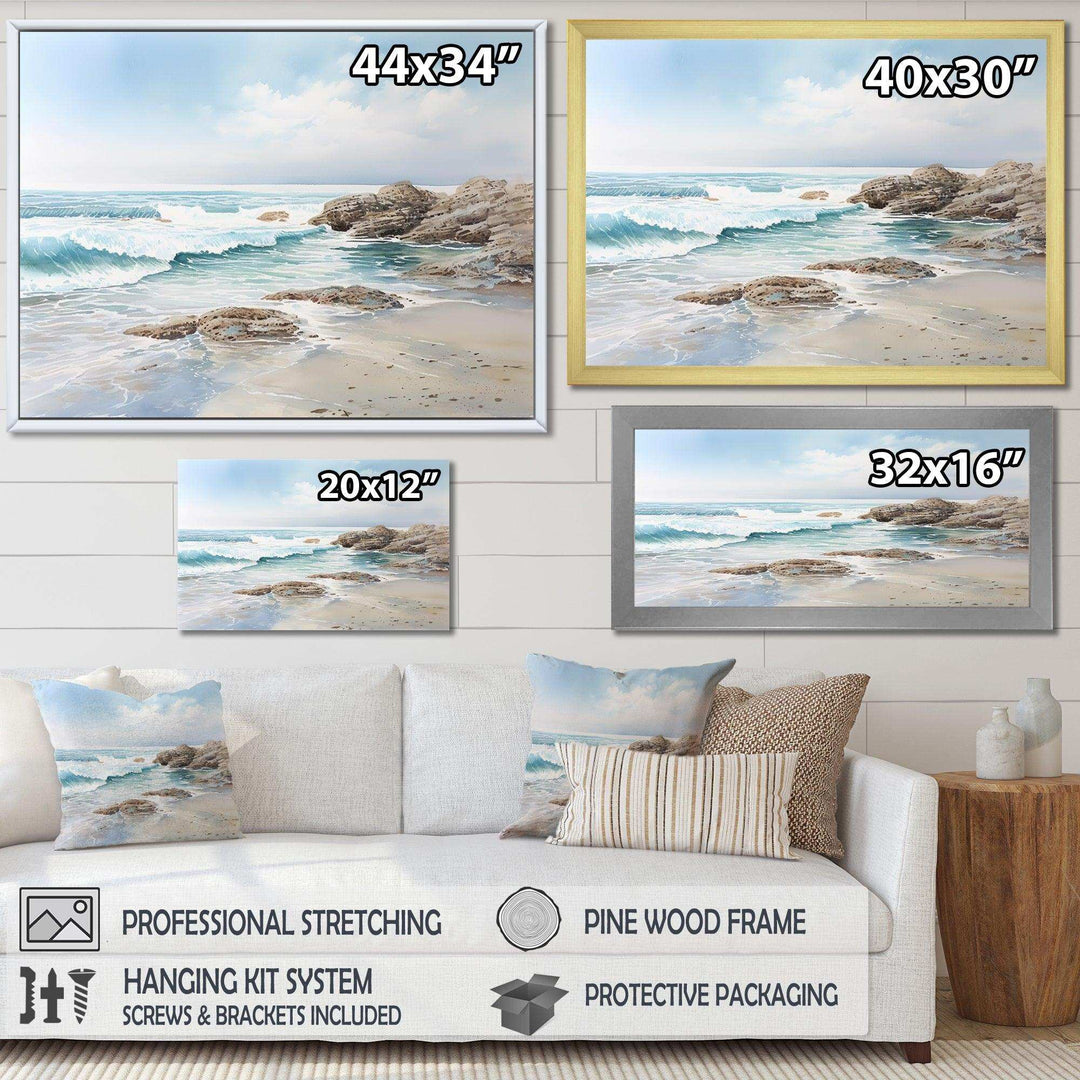 Coastal Ocean Charm In Winter V - Coastal Canvas Wall Art