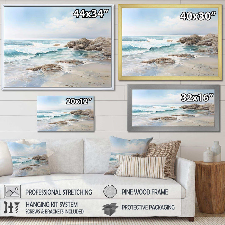 Coastal Ocean Charm In Winter V - Coastal Canvas Wall Art