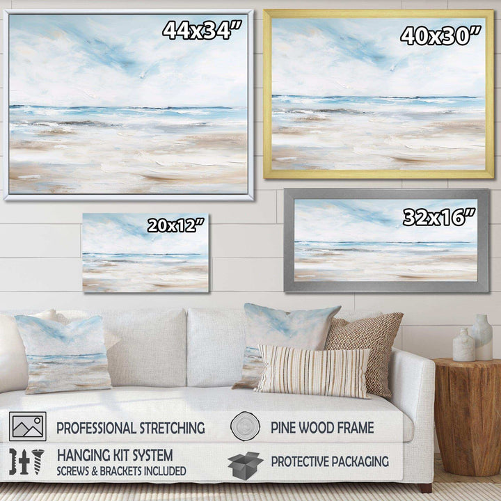 Coastal Beach Minimal Scenery I - Coastal Canvas Wall Art