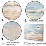 Modern Coastal Beige And Blue Beach - Coastal Canvas Wall Art