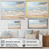 Modern Coastal Beige And Blue Beach - Coastal Canvas Wall Art