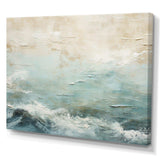 Modern Coastal Beige And Blue River I - Coastal Canvas Wall Art