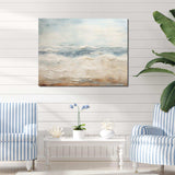 Modern Coastal Beige And Grey River - Coastal Canvas Wall Art