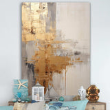 Gold And Beige Soft Fusion I - Coastal Canvas Wall Art