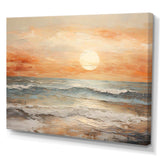 Beige And Golden Beach Sunset Paradise II - Coastal Canvas Wall Art