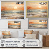 Beige And Golden Beach Sunset Paradise II - Coastal Canvas Wall Art