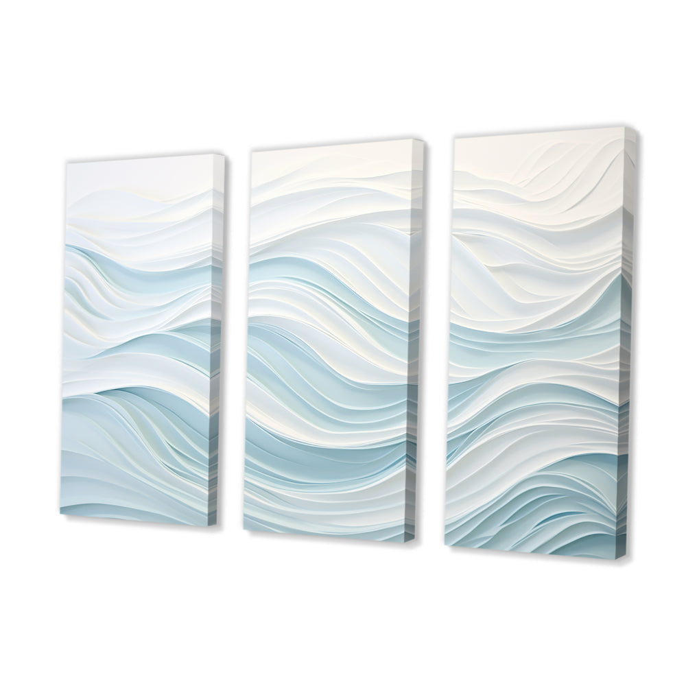 Blue And White Simplicity Wave - Multi-Panels
