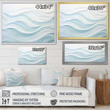 Blue And White Simplicity Wave - Abstract Canvas Wall Art