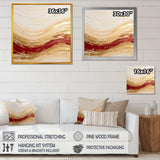 Gold And Red Soft Wave Fusion - Abstract Canvas Wall Art