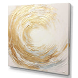 Gold And White Soft Wave Vortex - Abstract Canvas Wall Art