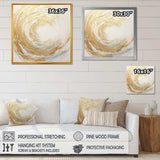 Gold And White Soft Wave Vortex - Abstract Canvas Wall Art