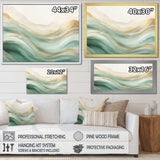 Gold And Green Soft Wave Fusion I - Abstract Canvas Wall Art