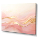 Gold And Pink Soft Wave Fusion II - Abstract Canvas Wall Art