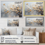 Japan Beige And Gold Tree Vision - Abstract Canvas Wall Art