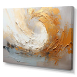 Gold And Beige Soft Wave Paint III - Abstract Canvas Wall Art