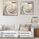 Gold And White Soft Wave Vortex V - Abstract Canvas Wall Art