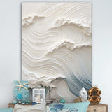 White And Blue Wave Papercut Style I - Coastal Canvas Wall Art