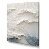 White And Blue Wave Papercut Style I - Coastal Canvas Wall Art