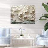 White And Blue Wave Papercut Style II - Coastal Canvas Wall Art